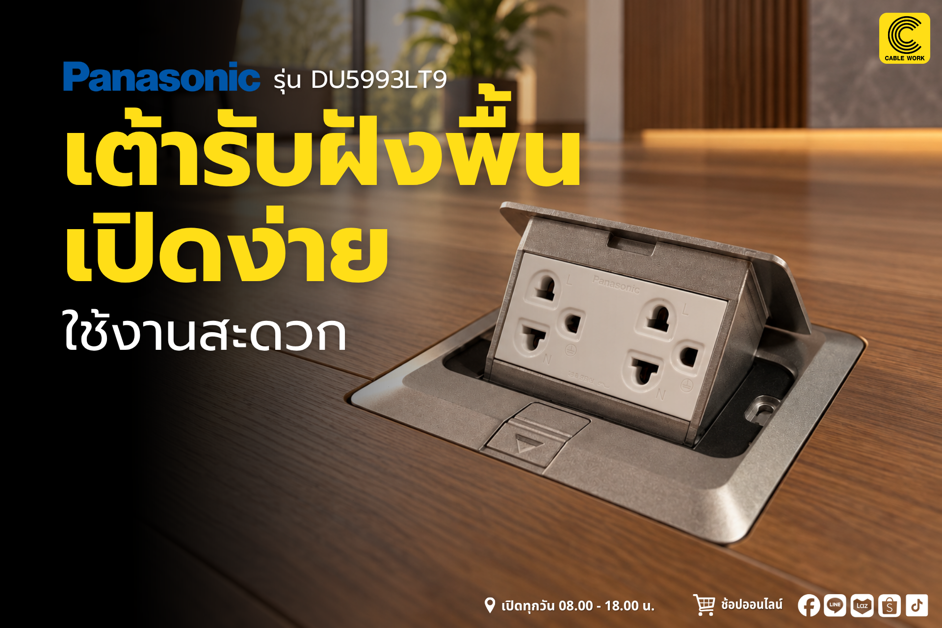 Panasonic DU5993LT9 เต้ารับฝังพื้นแบบ Pop-Up