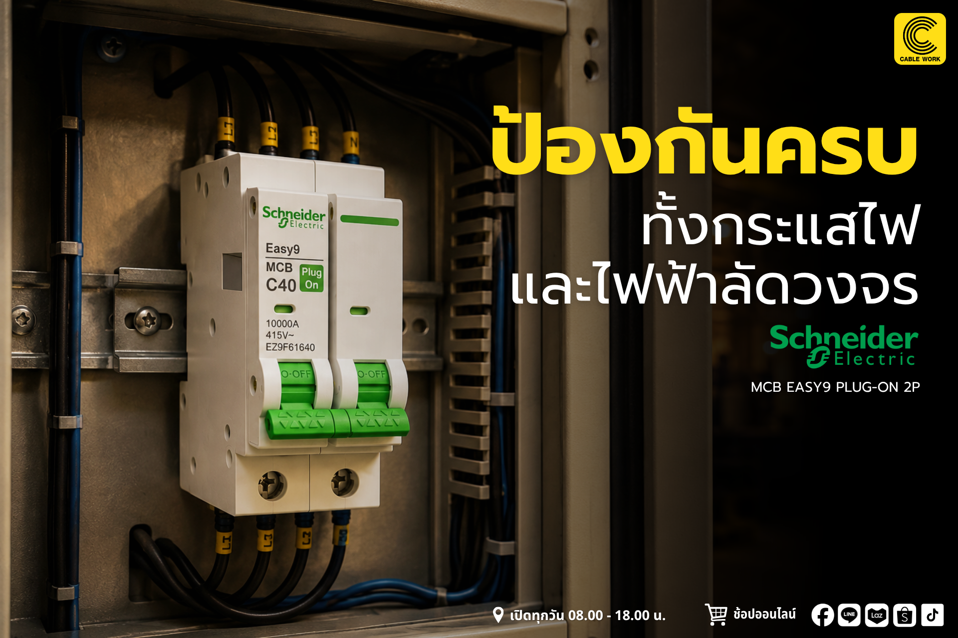 Schneider "ตู้คอนซูมเมอร์ยูนิต 4 ช่อง Easy9 Plug-on รุ่น EZ9EPL104"