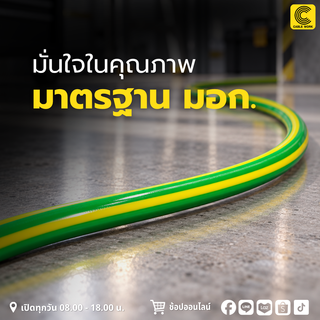 สายดิน Phelps Dodge IEC01 THW 1x1.5 sq.mm. สีเขียว/เหลือง