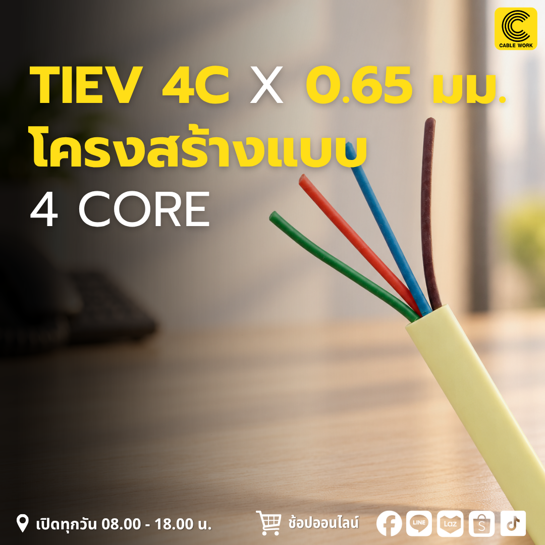 สายโทรศัพท์ PHELPS DODGE สายโทรศัพท์ 4 x 0.65 (100M/Roll)