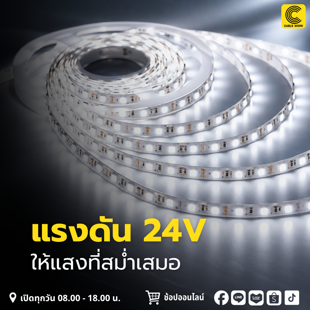 NEOX ไฟริบบิ้น LED 2835 24V ยาว 5 เมตร ไฟเส้น LED สำหรับงานตกแต่งภายใน