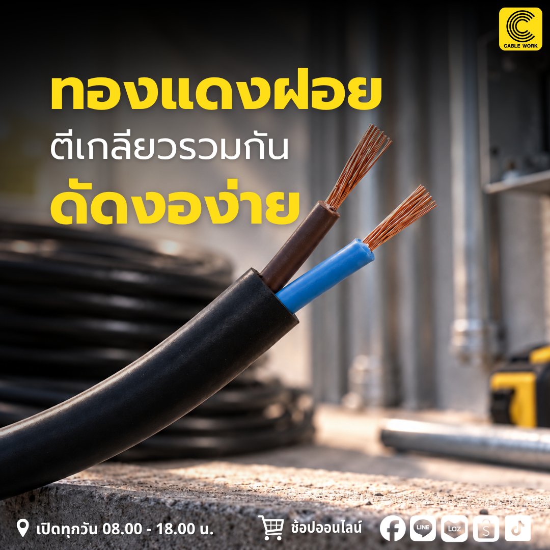 THAI UNION สายไฟ VCT 2 x 1.5 ตร.มม.